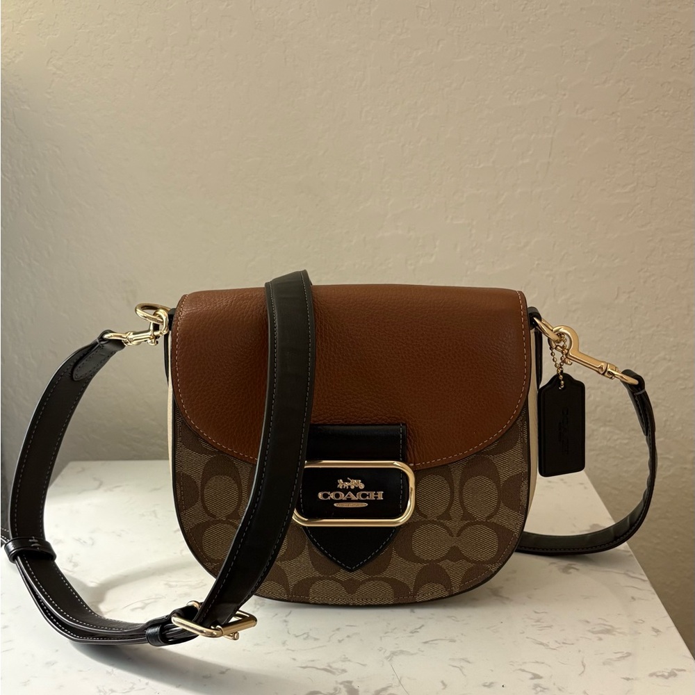 Coach Brown and Black Crossbody Bag